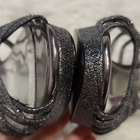 Nina Grey Metallic Sexy Strappy Heels 9.5 - Picture 8 of 8